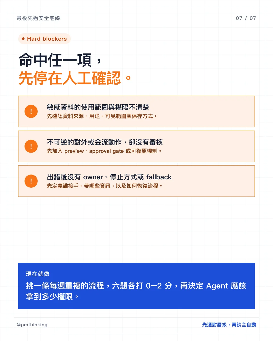 圖卡 7/7:命中任一項,先停在人工確認